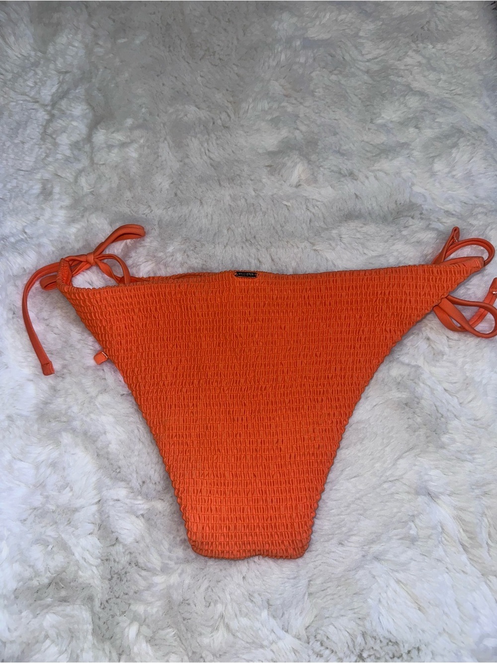 Hollister Orange Smocked Side-Tie Bikini Bottom - Picture 3 of 3